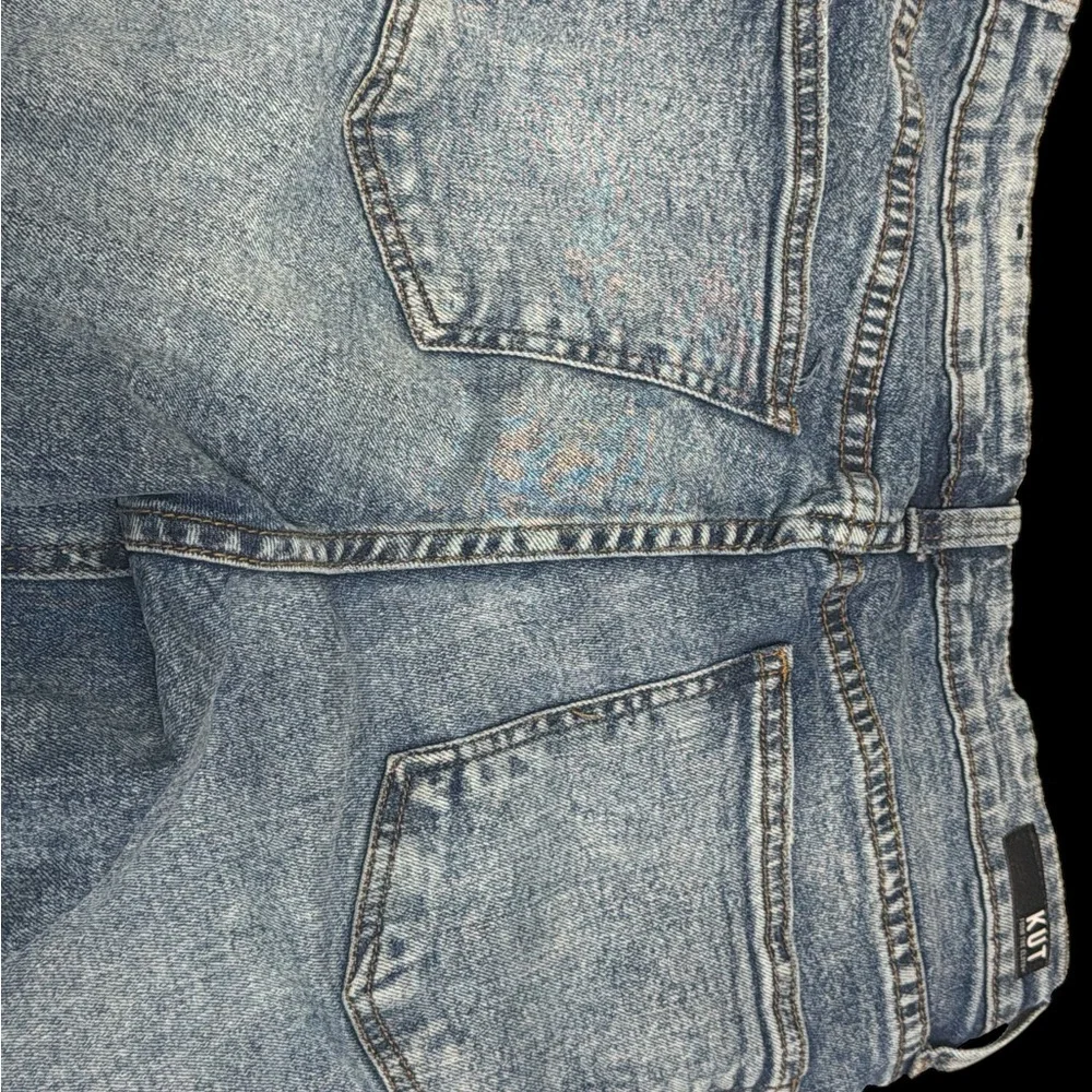KUT from the Kloth Rachel Fab Ab Distressed Mom Jeans Size 10 High Rise Crop